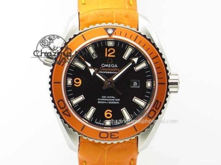 0104 Vibrant Planet Ocean Professional SS V6F 37mm Ladies Ceramic Bezel On Black Leather Strap A 8257